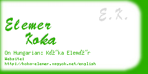 elemer koka business card
